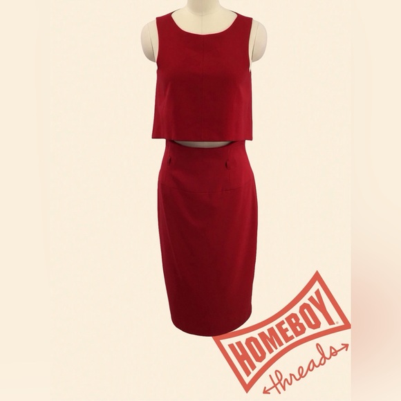 Black Halo Red Skirt Set